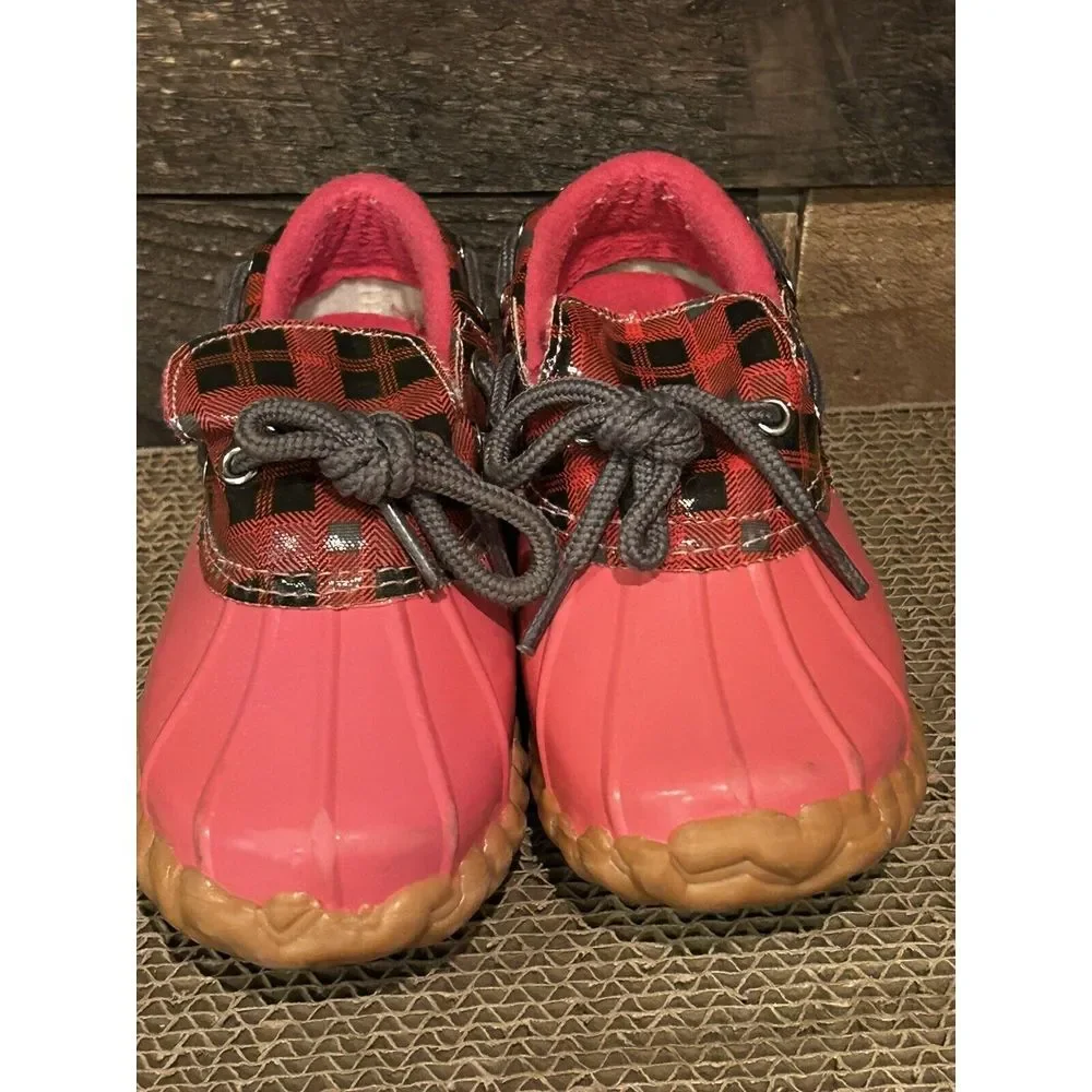 Sperry Pink Plaid Duckie shoes‎ steel shank Girl's 12